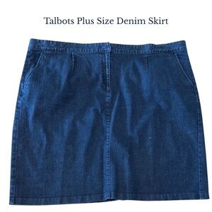 Talbots Stretch Denim Jean Skirt Womens Size 24